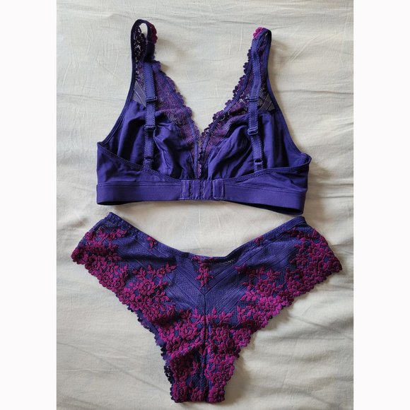 Wacoal Embrace Lace Bralette and Tanga Set (Size 36 / S) - Picture 4 of 10